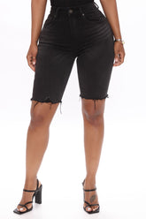 On The Rise Denim Bermudas - Black Ins Street